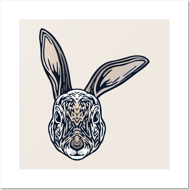 Rabbit Face Wall Art by JunkyDotCom